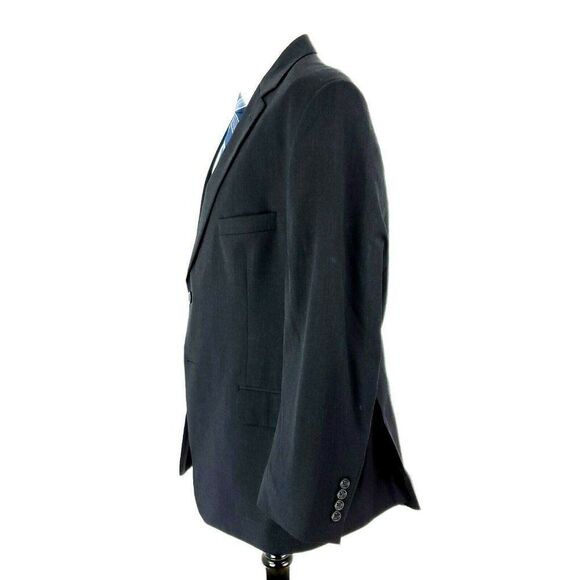Pronto Uomo Wool 2 Button Blazer 46R Charcoal Gray Suit Jacket - Picture 4 of 10
